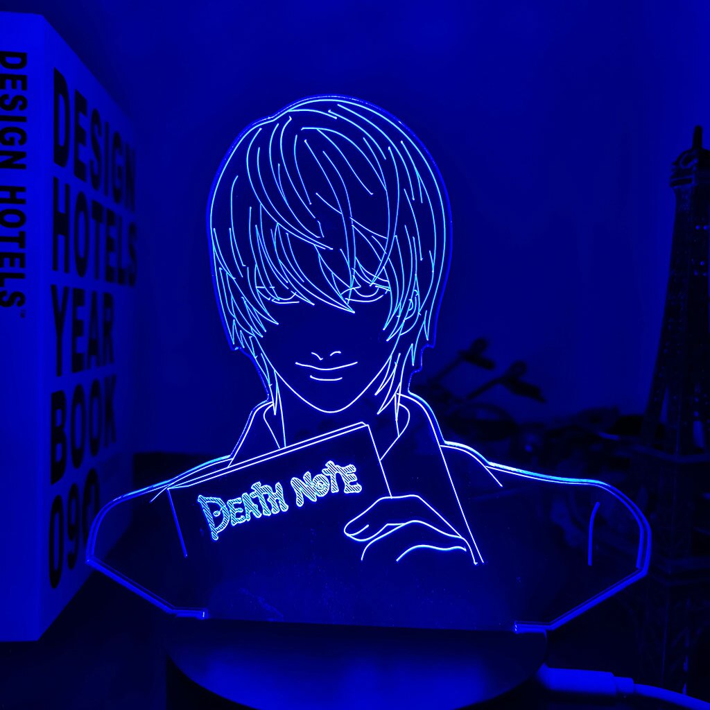 Yagami Light Figure Acrylic LED Night Light Gift Anime DN Death Note Lamp for Kid Bedroom Decor Lighting Childrens Room Nightlight