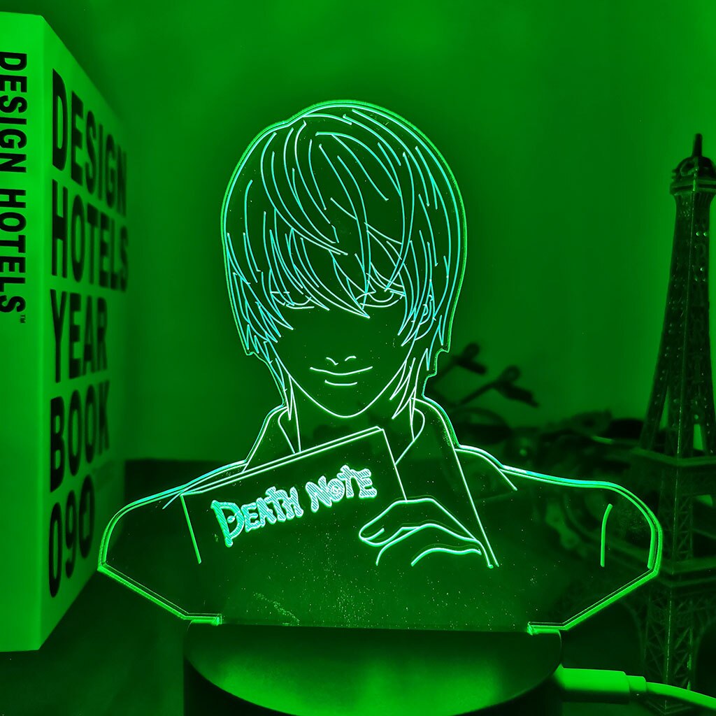 Yagami Light Figure Acrylic LED Night Light Gift Anime DN Death Note Lamp for Kid Bedroom Decor Lighting Childrens Room Nightlight