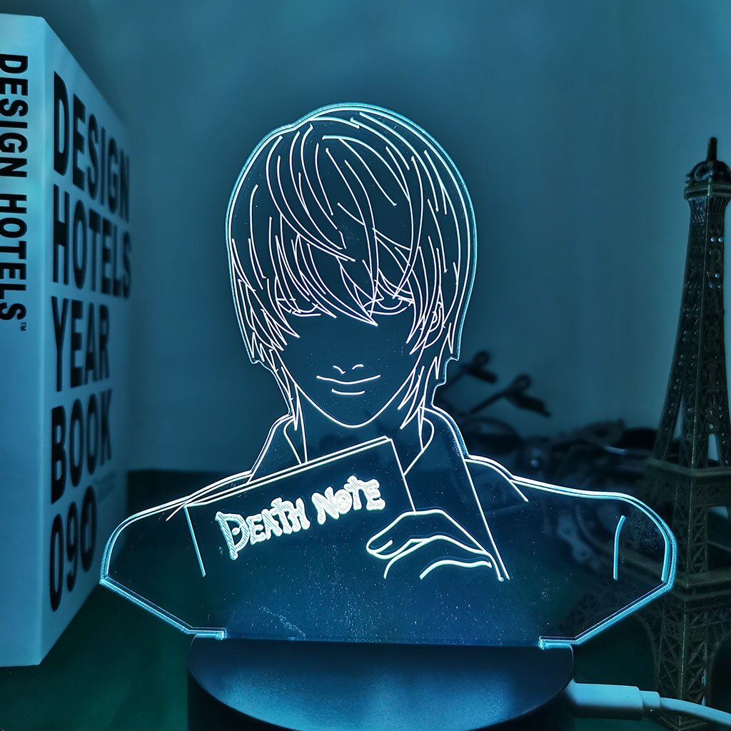 Yagami Light Figure Acrylic LED Night Light Gift Anime DN Death Note Lamp for Kid Bedroom Decor Lighting Childrens Room Nightlight