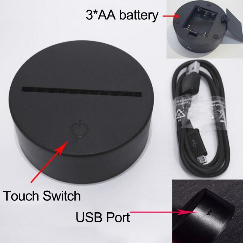 Light-up Model 3D Illusion LED Lamp 7 Colors Changing Nightlight Japan Manga Ryuk Anime DN Death Note L Figure Toys