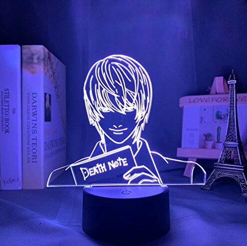 Anime DN Death Note Yagami Light3D stereo vision LED night light touch 7 color remote control bedside table lamp creative gift light