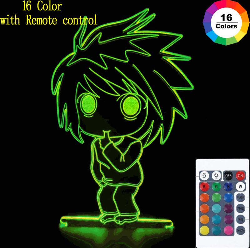 Hot Japanese Anime DN Death Note Toy Figures Led Night Light Cartoon Kids Bedroom Night Light Light Yagami 3d Lamp Child Gift