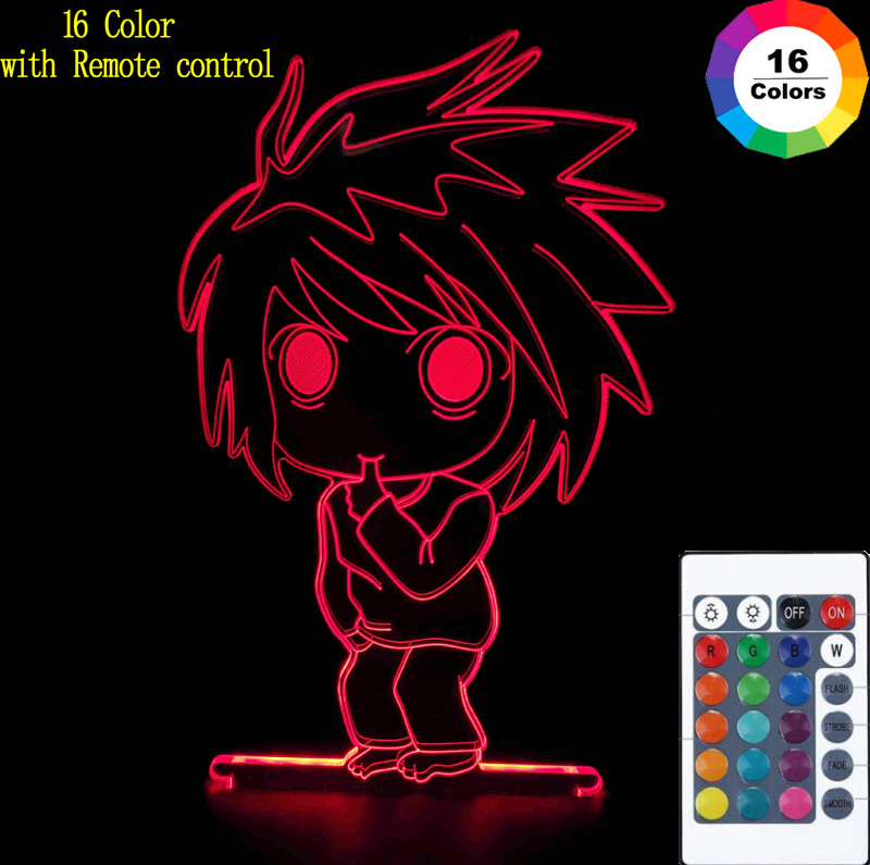 Hot Japanese Anime DN Death Note Toy Figures Led Night Light Cartoon Kids Bedroom Night Light Light Yagami 3d Lamp Child Gift