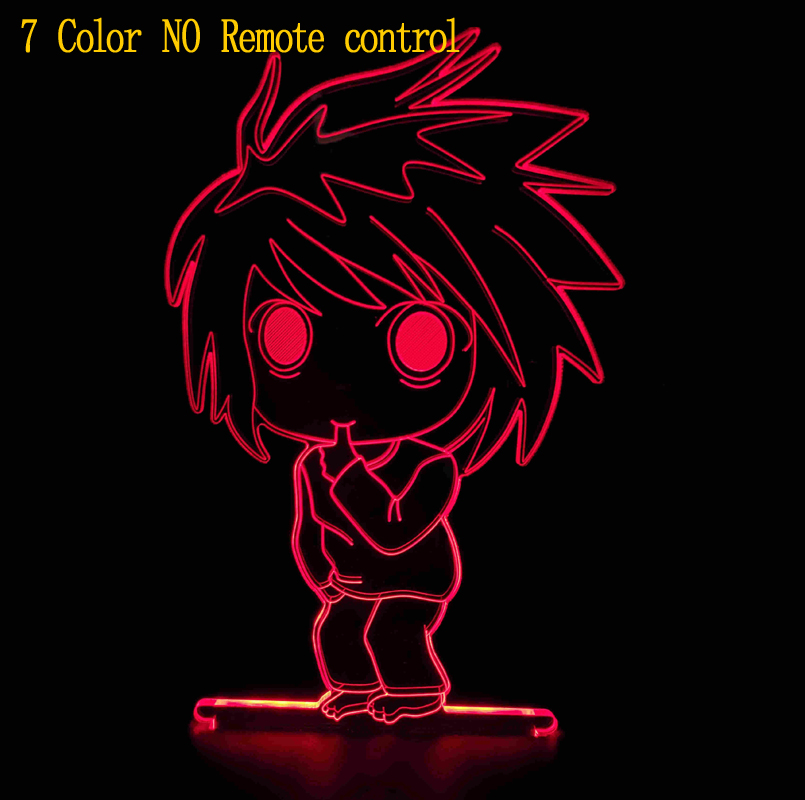 Hot Japanese Anime DN Death Note Toy Figures Led Night Light Cartoon Kids Bedroom Night Light Light Yagami 3d Lamp Child Gift