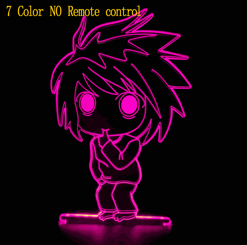 Hot Japanese Anime DN Death Note Toy Figures Led Night Light Cartoon Kids Bedroom Night Light Light Yagami 3d Lamp Child Gift