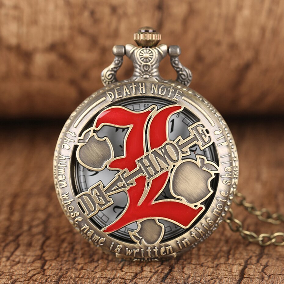 Anime DN Death Note Quartz Pocket Watch Vintage Double L Pendant Watches Men With Necklace Accessories Gifts Reloj De Bolsillo Anime DN Death Note Quartz Pocket Watch Vintage Double L Pendant Watches Men With Necklace Accessories Gifts Reloj De Bolsillo