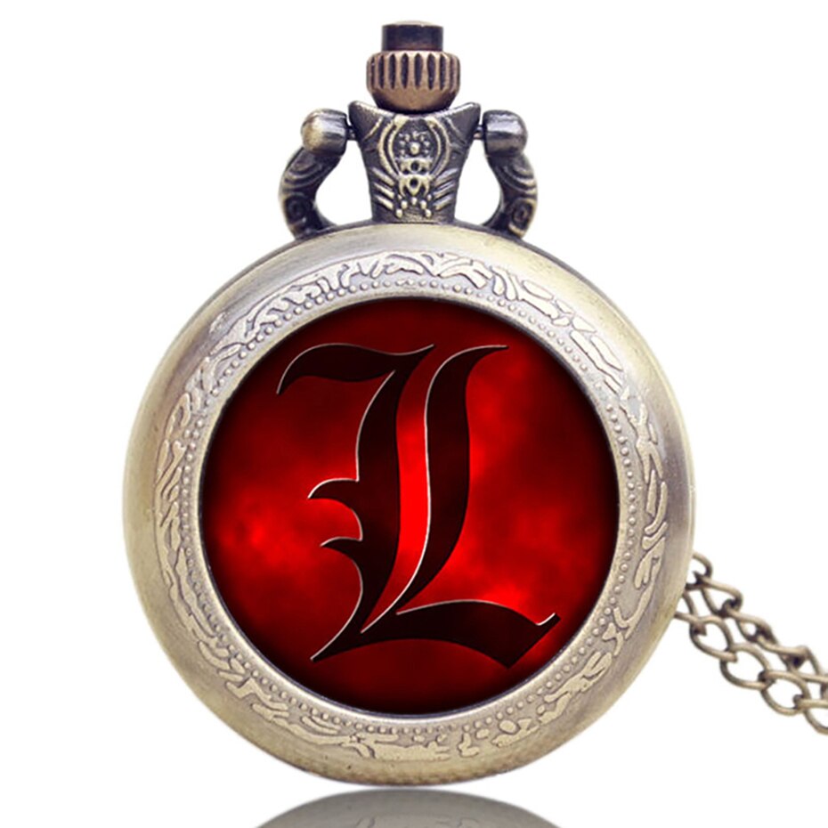 Anime DN Death Note Quartz Pocket Watch Vintage Double L Pendant Watches Men With Necklace Accessories Gifts Reloj De Bolsillo Anime DN Death Note Quartz Pocket Watch Vintage Double L Pendant Watches Men With Necklace Accessories Gifts Reloj De Bolsillo