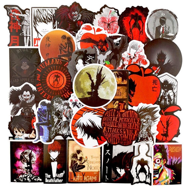 50Pcs Stickers Anime DN Death Note Stickers Graffiti Stickers Anime DN Death Note Action Stickers Stickers for Laptop Gifts for Kids