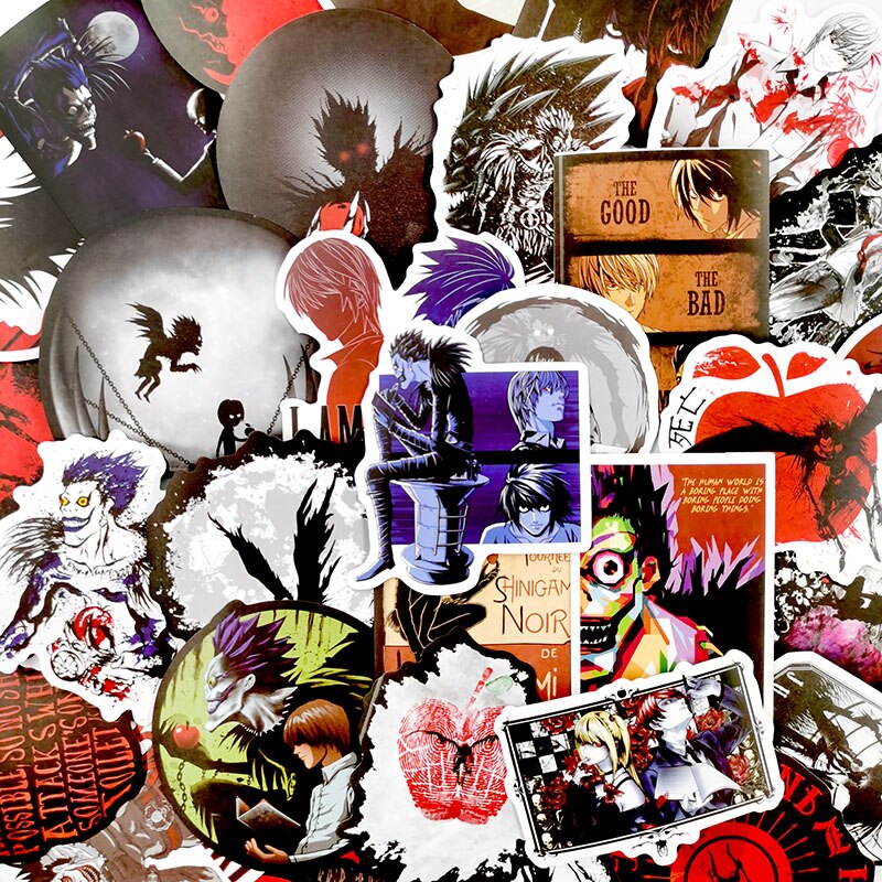 50Pcs Stickers Anime DN Death Note Stickers Graffiti Stickers Anime DN Death Note Action Stickers Stickers for Laptop Gifts for Kids