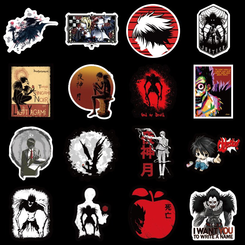 50Pcs Stickers Anime DN Death Note Stickers Graffiti Stickers Anime DN Death Note Action Stickers Stickers for Laptop Gifts for Kids