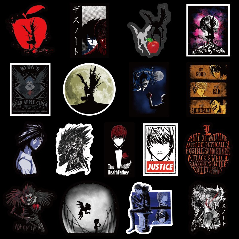 50Pcs Stickers Anime DN Death Note Stickers Graffiti Stickers Anime DN Death Note Action Stickers Stickers for Laptop Gifts for Kids