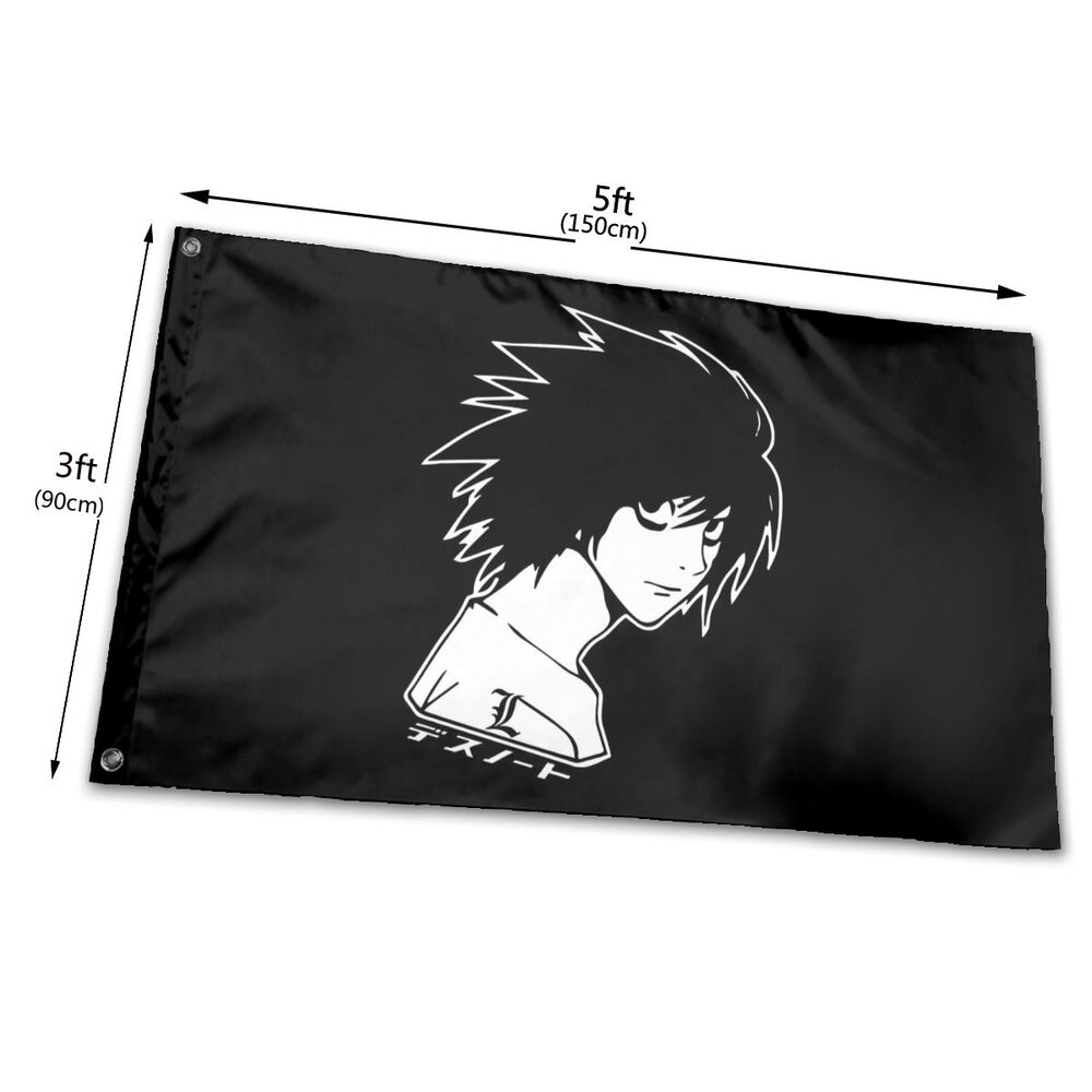 Anime DN Death Note L Kira Light Ryuk Japanese Kanji New Adult Kids TopMa Logo Flag