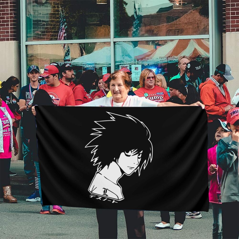 Anime DN Death Note L Kira Light Ryuk Japanese Kanji New Adult Kids TopMa Logo Flag
