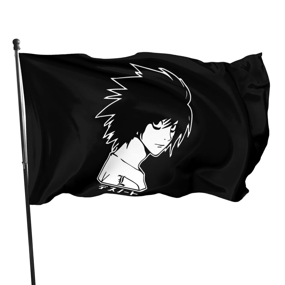 Anime DN Death Note L Kira Light Ryuk Japanese Kanji New Adult Kids TopMa Logo Flag