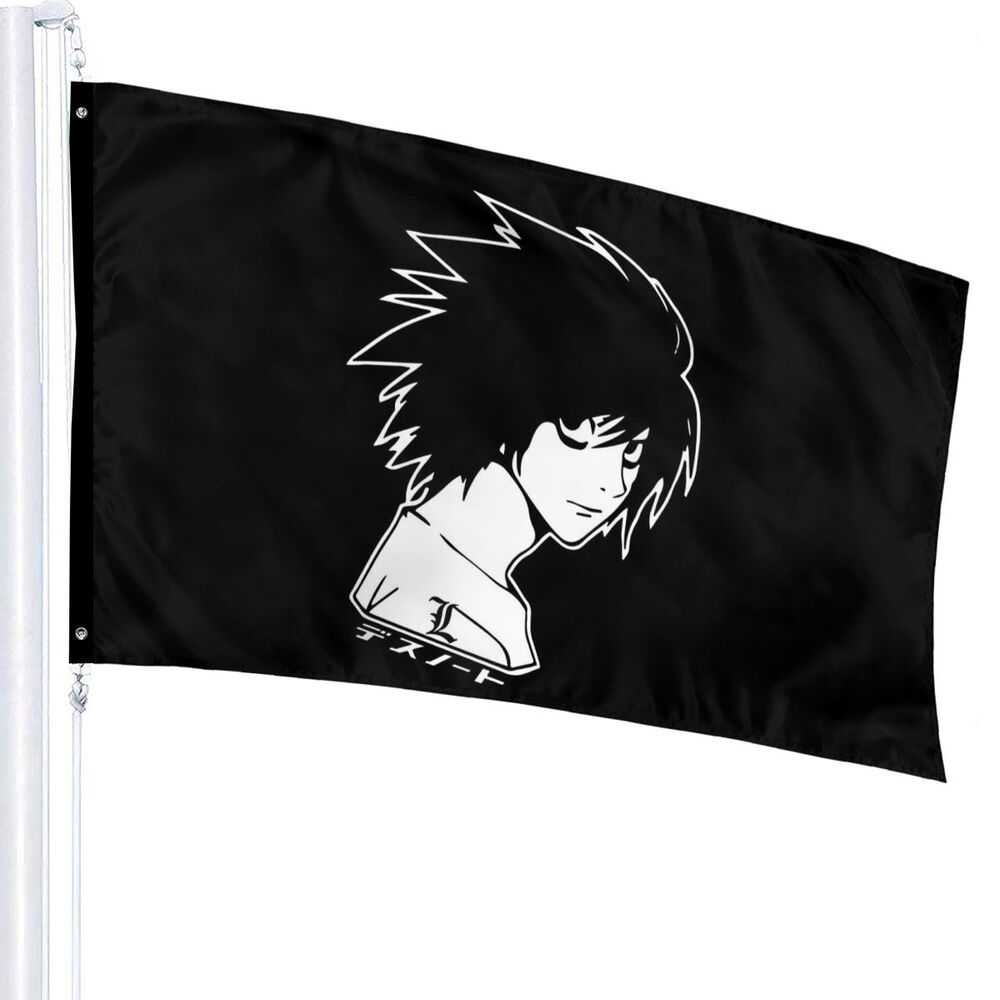 Anime DN Death Note L Kira Light Ryuk Japanese Kanji New Adult Kids TopMa Logo Flag