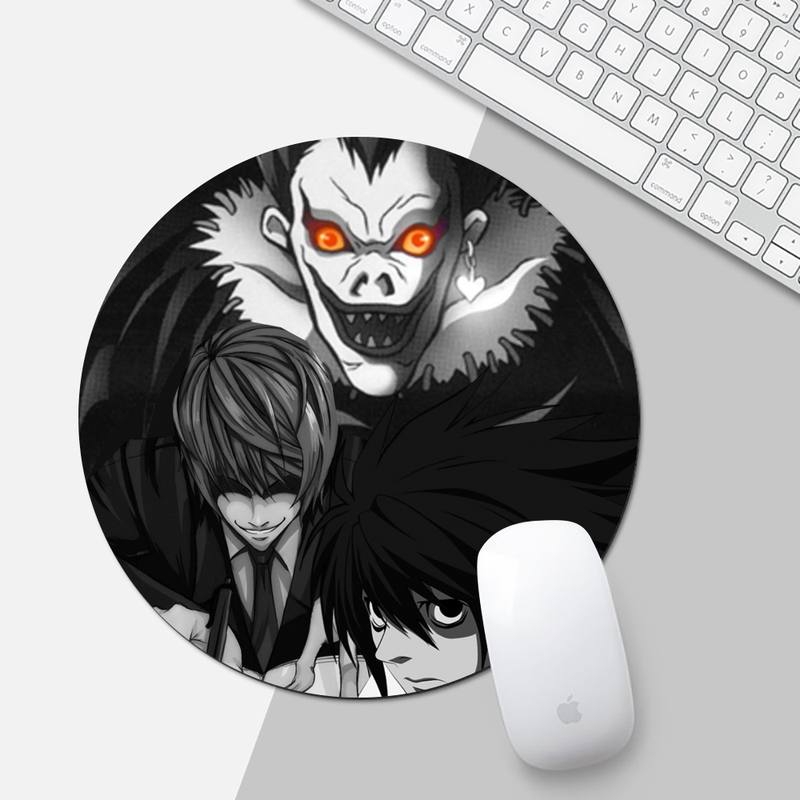 Anime DN Death Note Laptop Gaming Mice Mousepad Game Office Work Round Mouse Mat pad XL Non-slip Laptop Cushion mousepad Anime DN Death Note Laptop Gaming Mice Mousepad Game Office Work Round Mouse Mat pad XL Non-slip Laptop Cushion mousepad