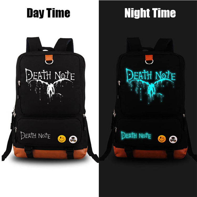 Anime DN Death Note Luminous Printing Satchel School Bags Laptop Backpack For Teenagers
