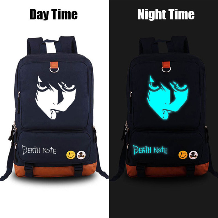 Anime DN Death Note Luminous Printing Satchel School Bags Laptop Backpack For Teenagers