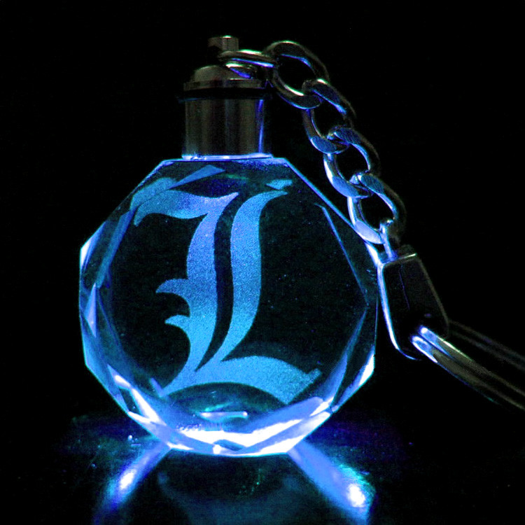 Anime DN Death Note Colorful L Crystal Ball LED Keychain Anime DN Death Note Colorful L Crystal Ball LED Keychain