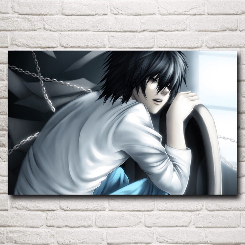 Anime DN Death Note L Silk Fabric Poster