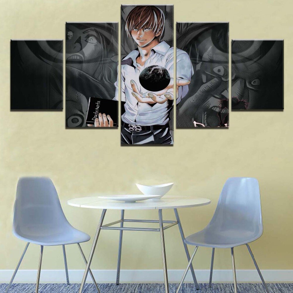 Anime DN Death Note 5 Pieces Canvas Character Modular HD Print Animation Poster For Home Decor Wall Art Pictures