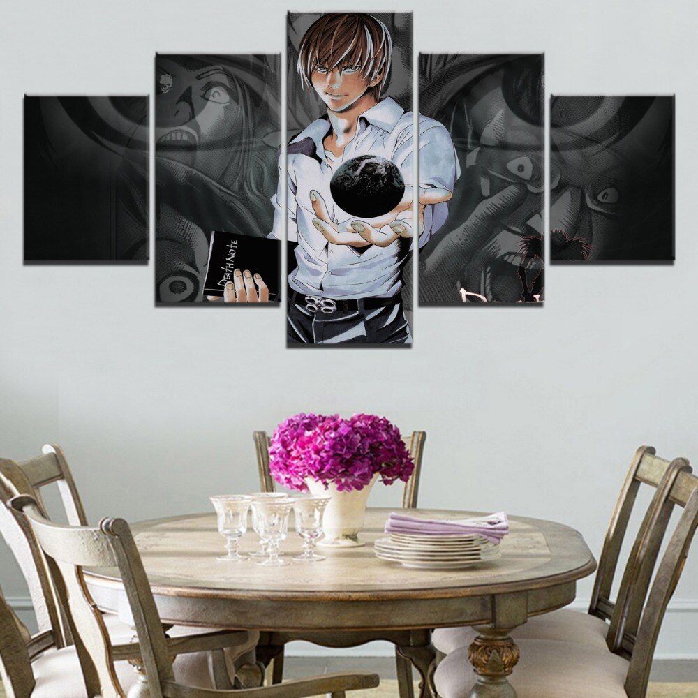 Anime DN Death Note 5 Pieces Canvas Character Modular HD Print Animation Poster For Home Decor Wall Art Pictures