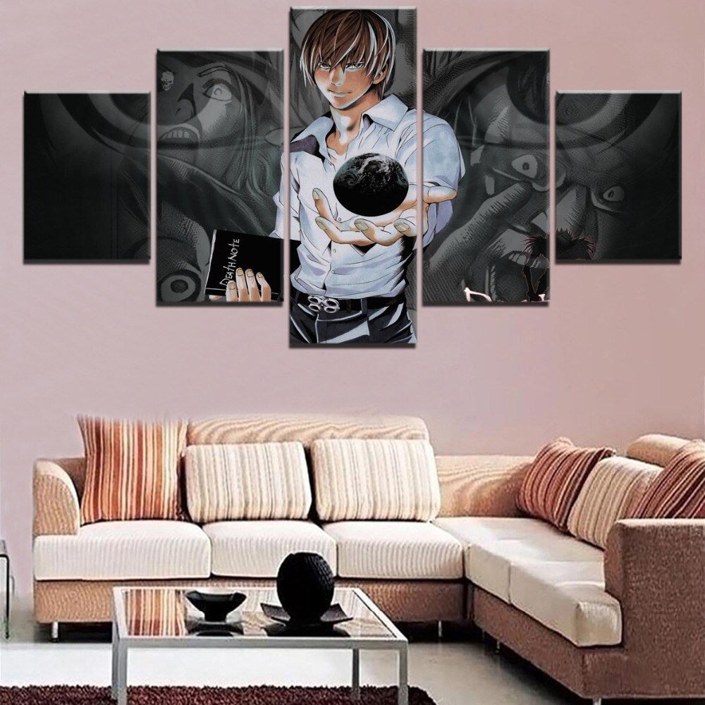 Anime DN Death Note 5 Pieces Canvas Character Modular HD Print Animation Poster For Home Decor Wall Art Pictures