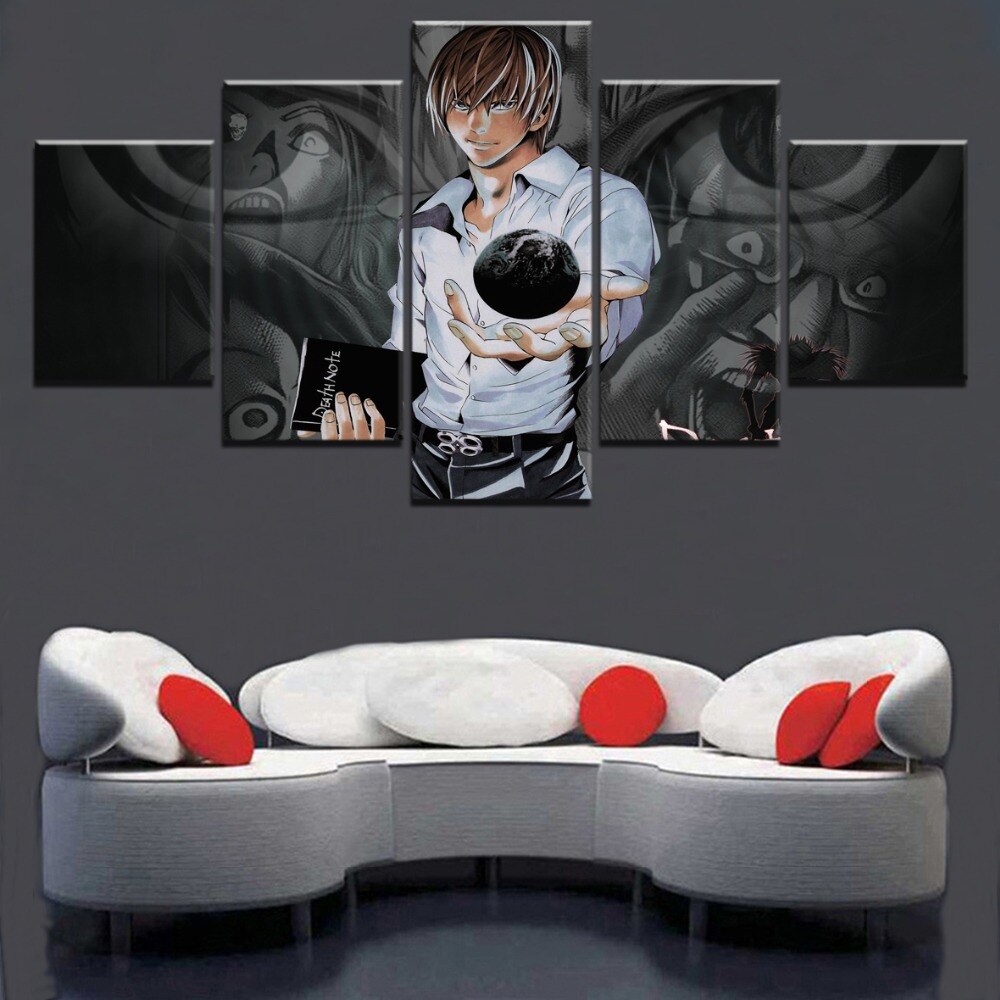 Anime DN Death Note 5 Pieces Canvas Character Modular HD Print Animation Poster For Home Decor Wall Art Pictures