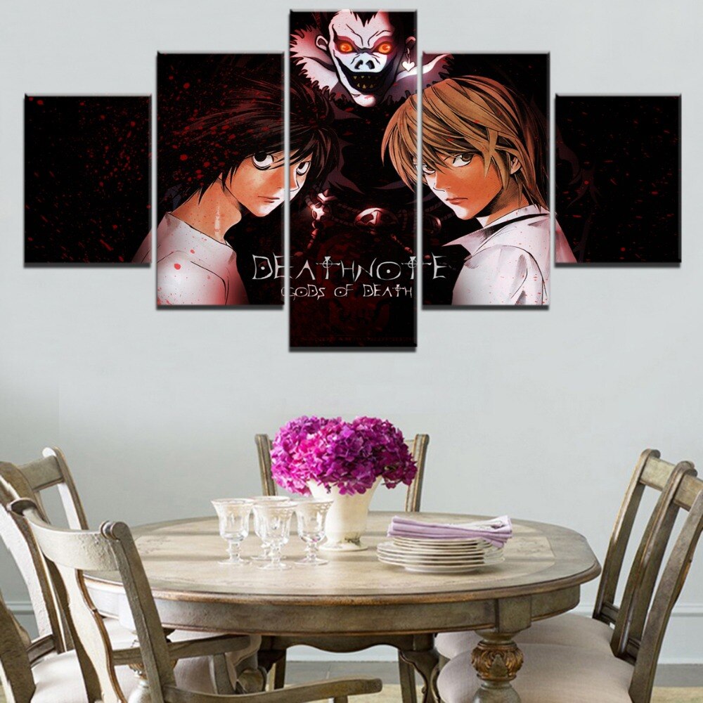 Anime DN Death Note Framework 5 Piece HD Print Canvas Poster