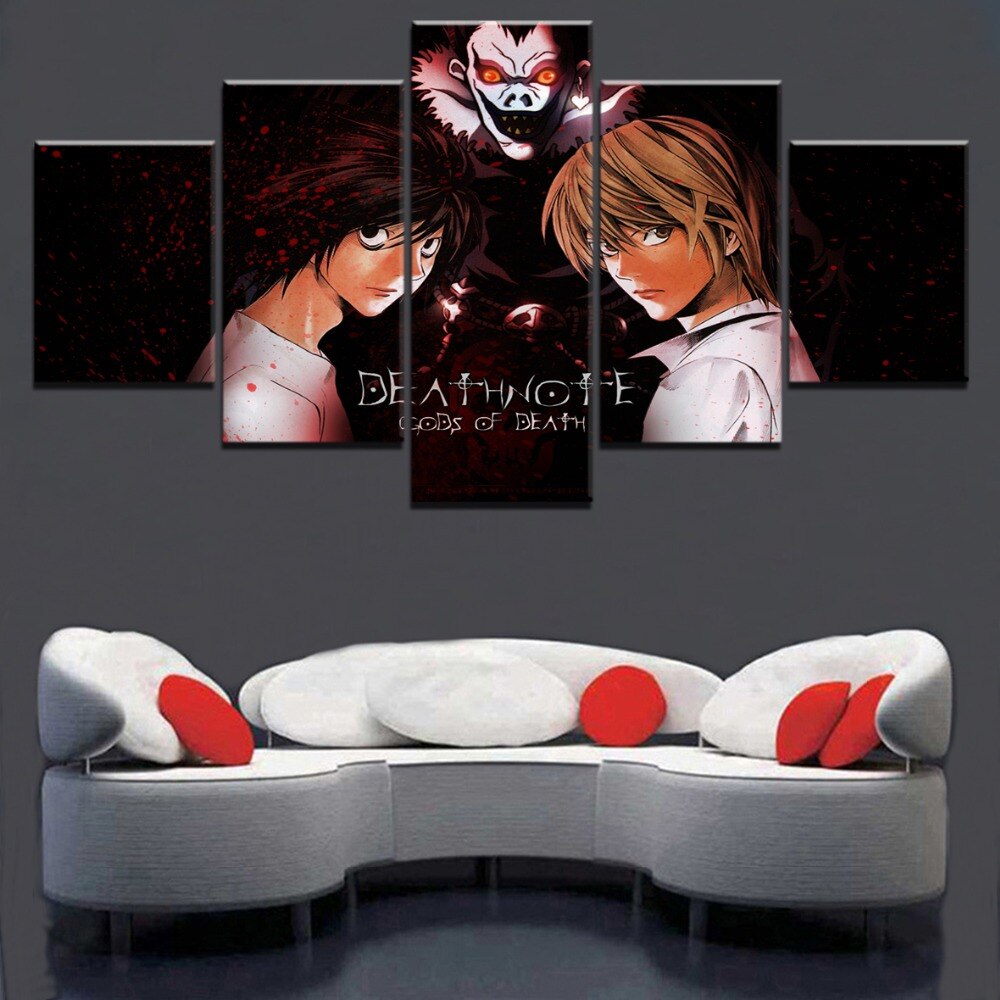Anime DN Death Note Framework 5 Piece HD Print Canvas Poster