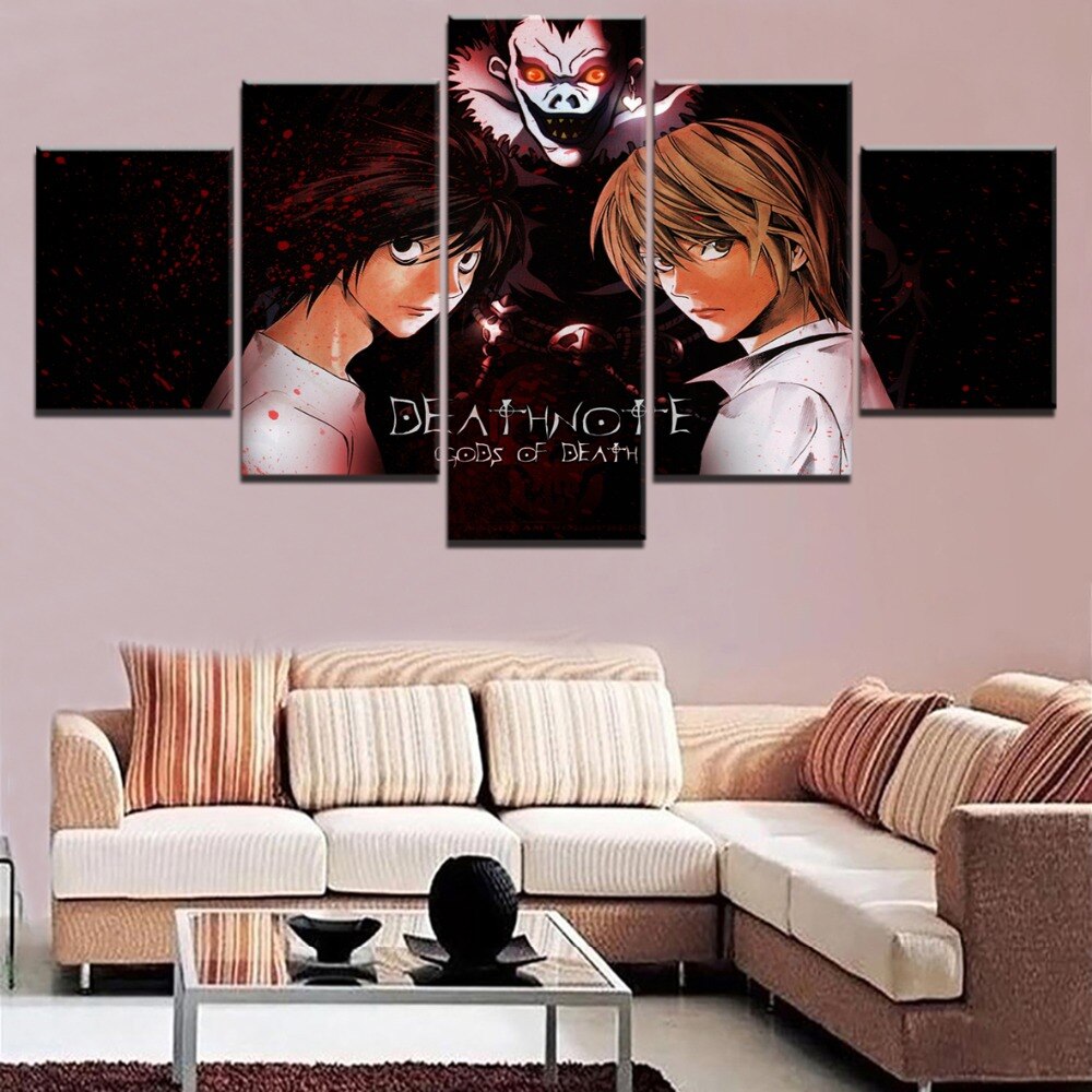 Anime DN Death Note Framework 5 Piece HD Print Canvas Poster