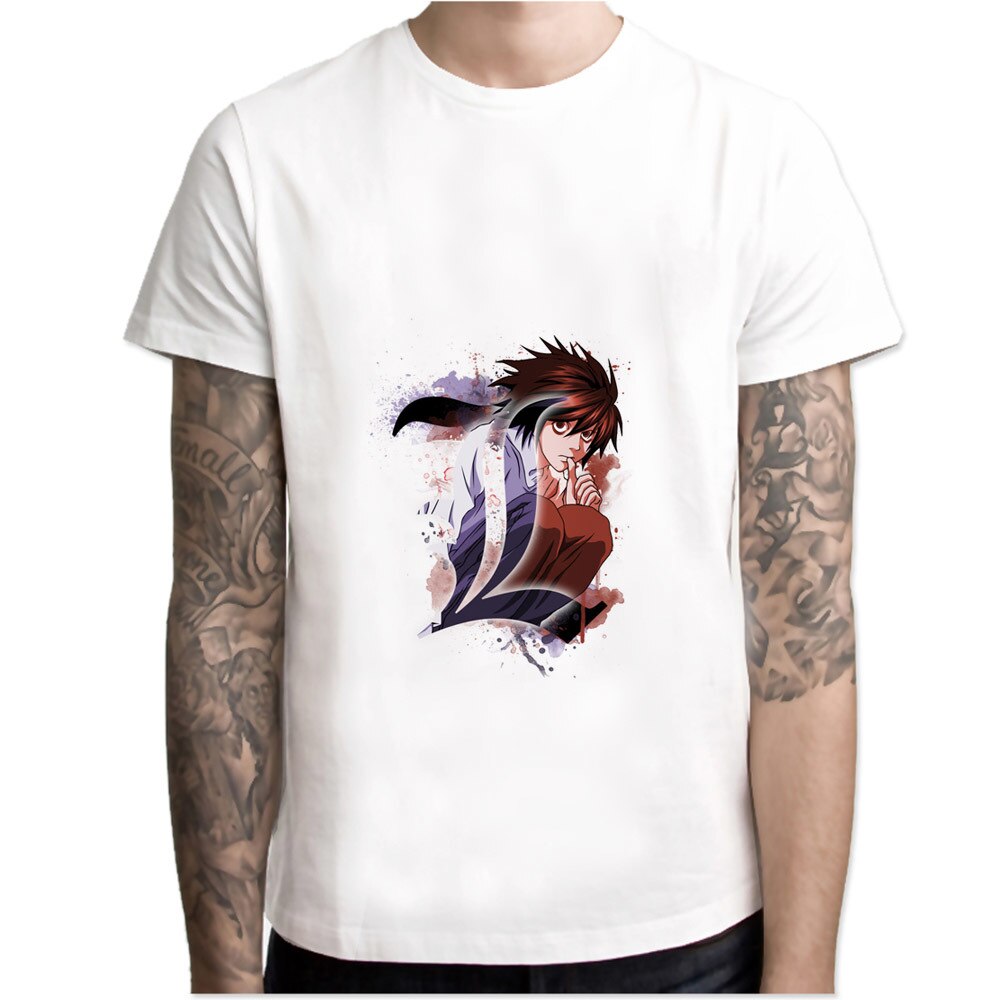 Anime DN Death Note L White T-Shirt for Men