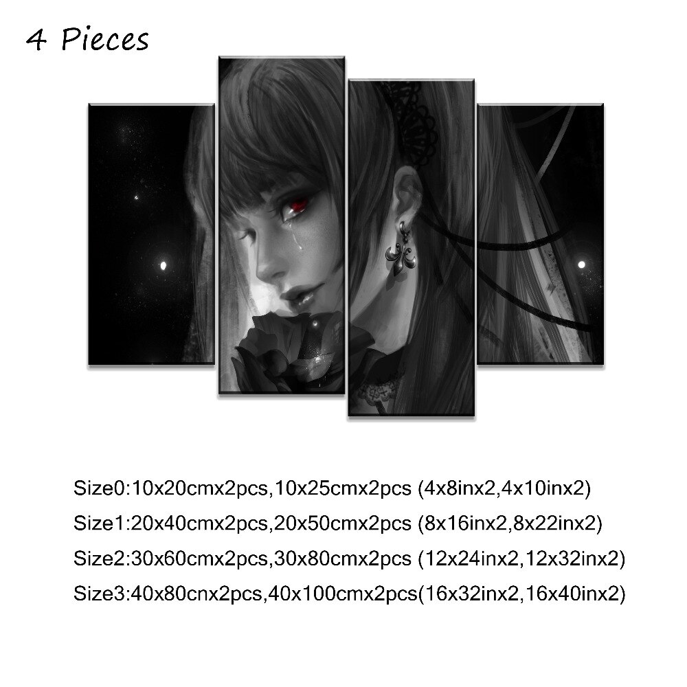 Anime DN Death Note 4 Panel Misa Amane Canvas Poster