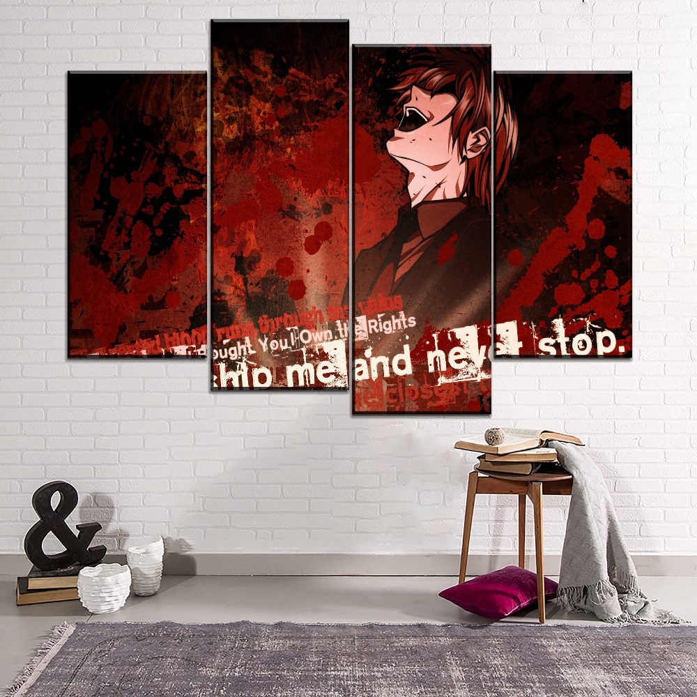 Anime DN Death Note Light Evil Smile Painting Canvas Poster