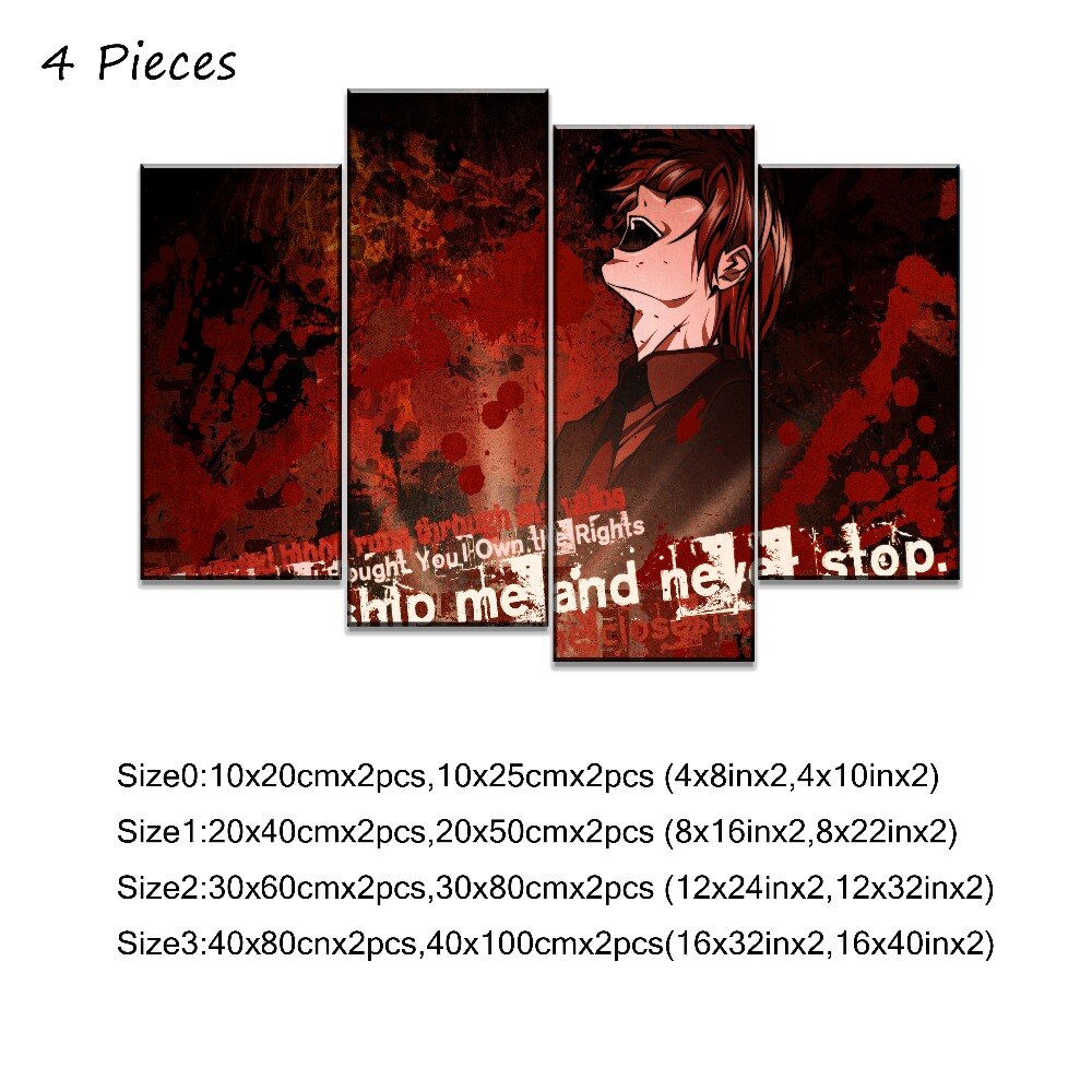 Anime DN Death Note Light Evil Smile Painting Canvas Poster