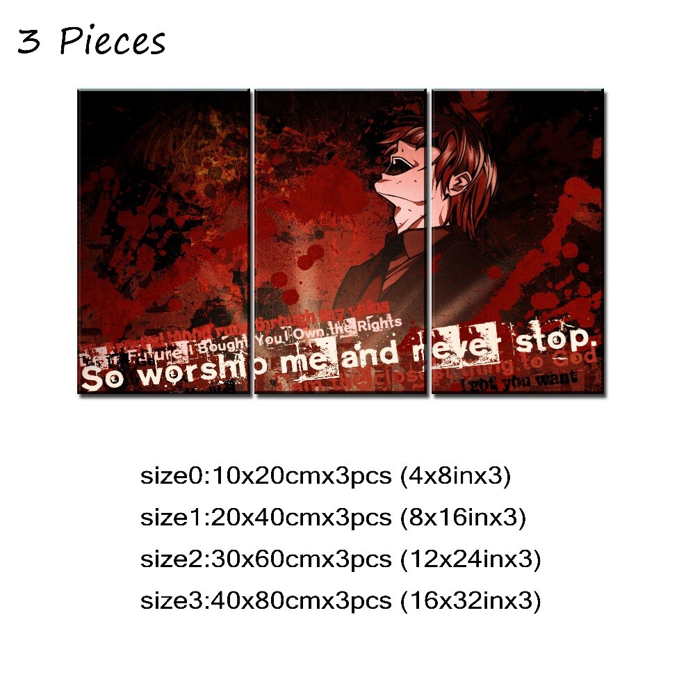 Anime DN Death Note Light Evil Smile Painting Canvas Poster