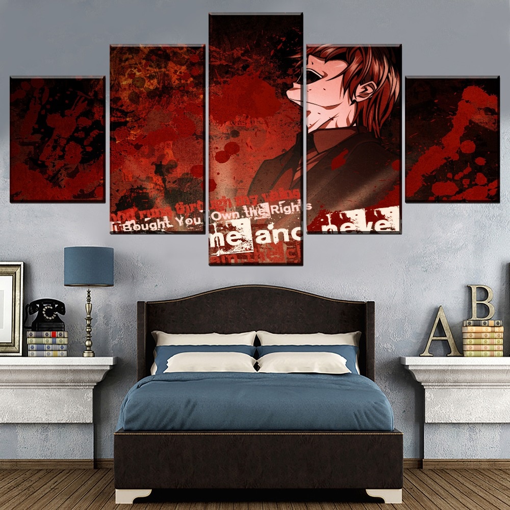 Anime DN Death Note Light Evil Smile Painting Canvas Poster