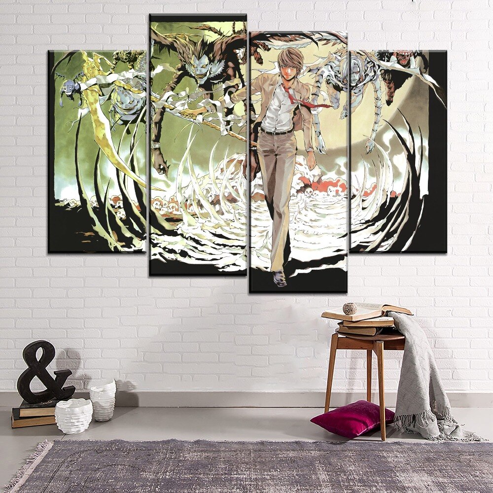 Light Yagami And Ryuk Anime DN Death Note Animation Painting Canvas Art Poster Light Yagami And Ryuk Anime DN Death Note Animation Painting Canvas Art Poster
