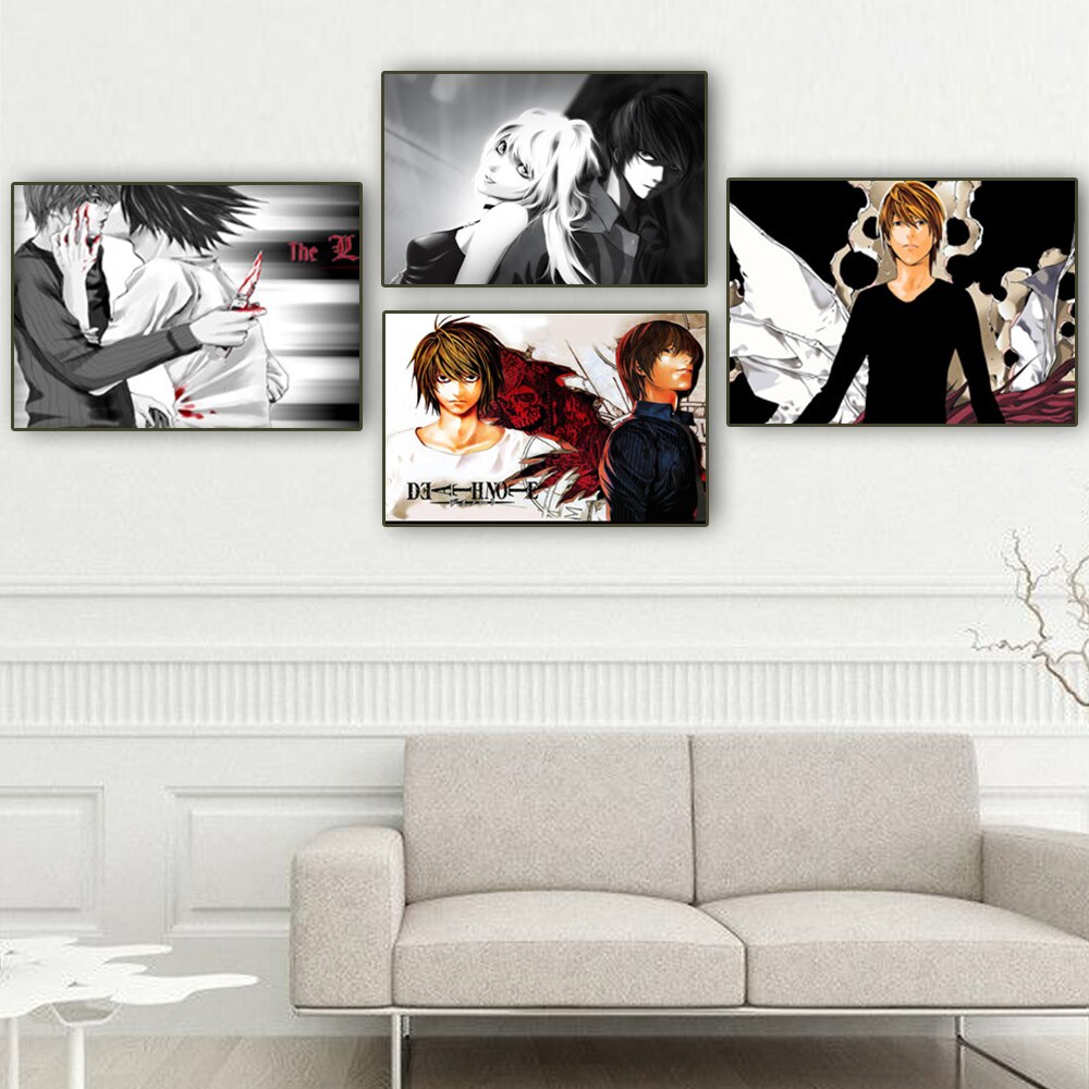 Anime DN Death Note Canvas Posters Cloth Fabric Wall Art Pictures For Living Room